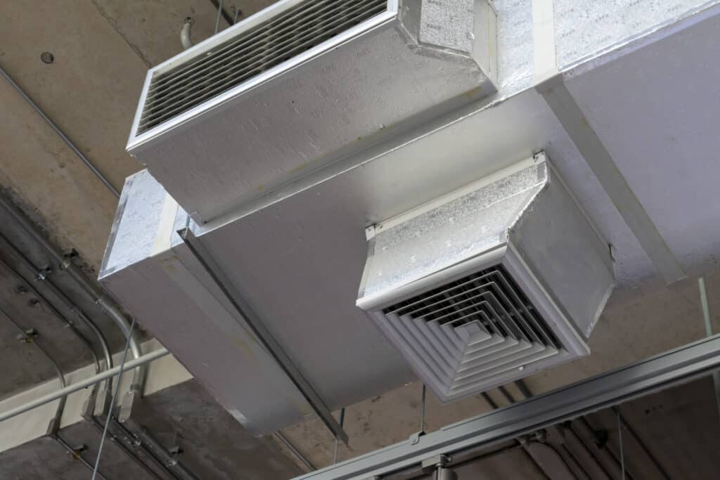 Air duct sealing, airways structure, interior air system, and air conditioning system.